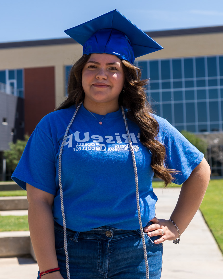 Woman with graduation cap